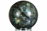 Flashy, Polished Labradorite Sphere - Great Color Play #232420-1